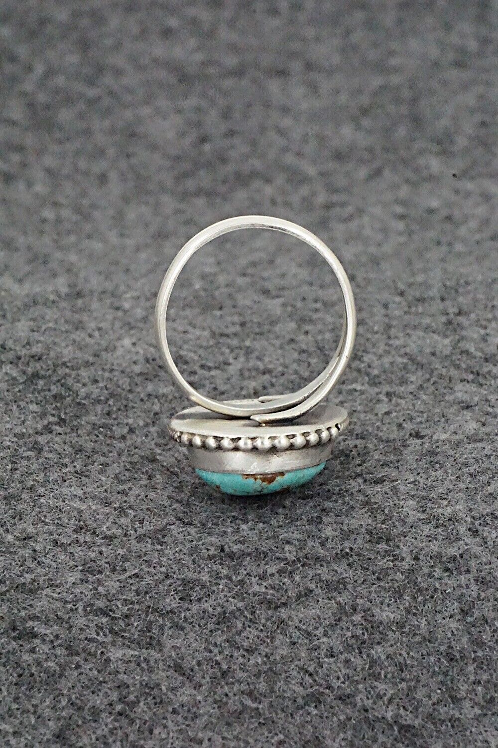 Turquoise & Sterling Silver Ring - Jameson Garcia - Size 8 Adj.