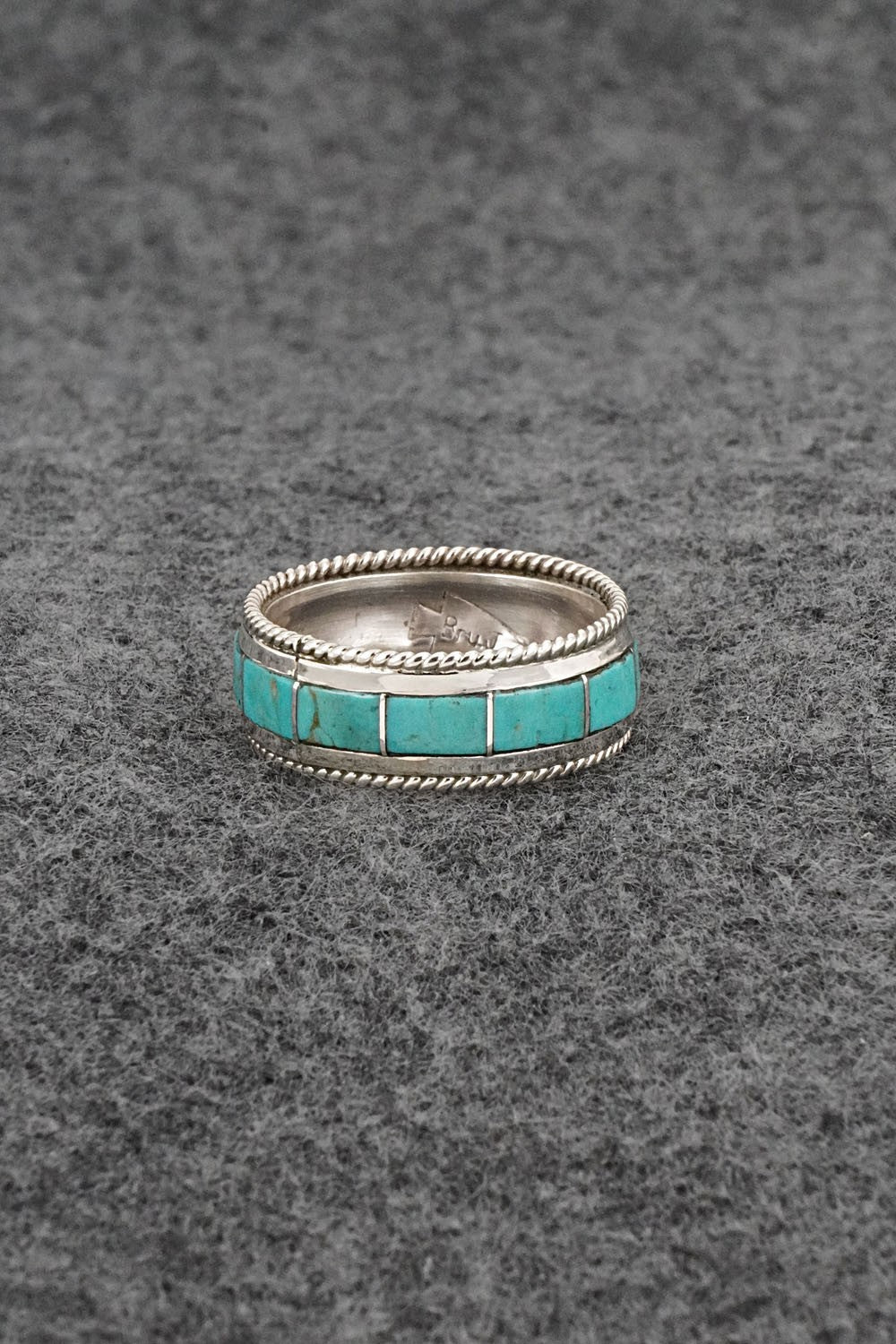 Turquoise & Sterling Silver Ring - Bruce Johnson - Size 9