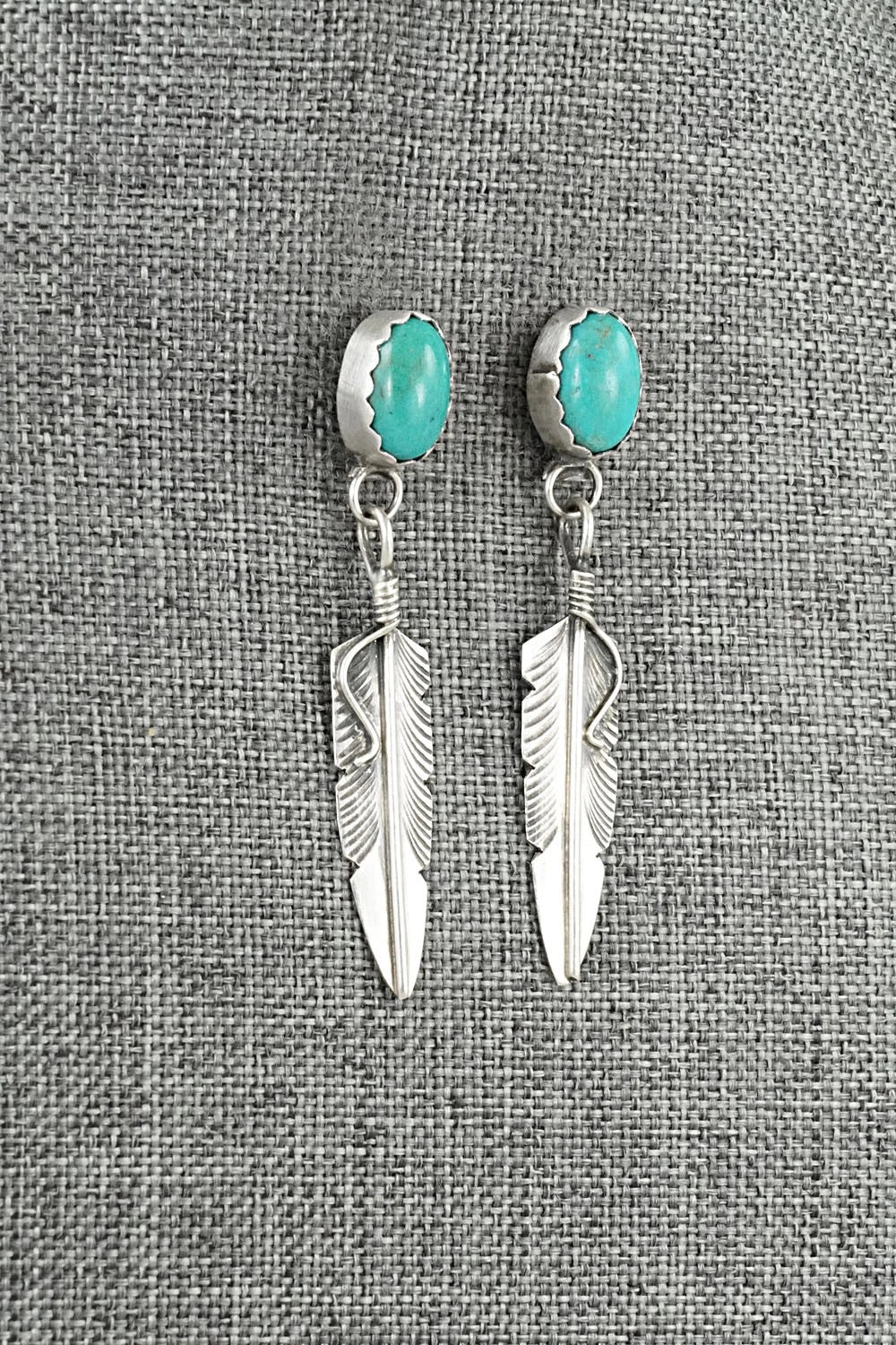 Turquoise & Sterling Silver Earrings - Chris Charley