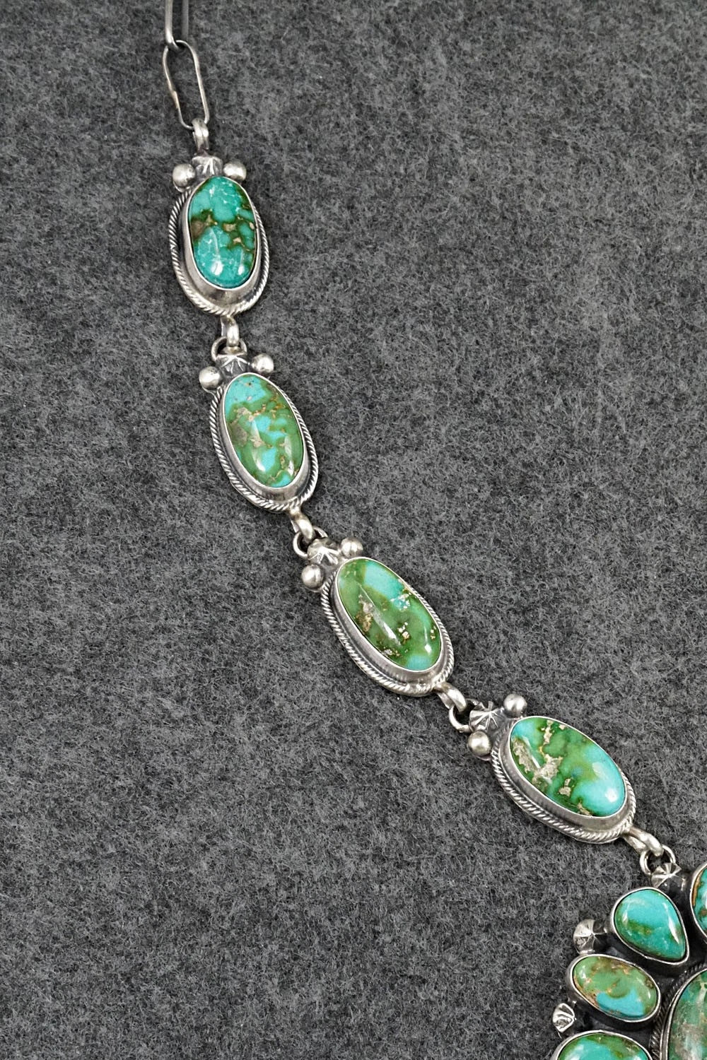 Turquoise & Sterling Silver Necklace and Earrings Set - Darrin Livingston