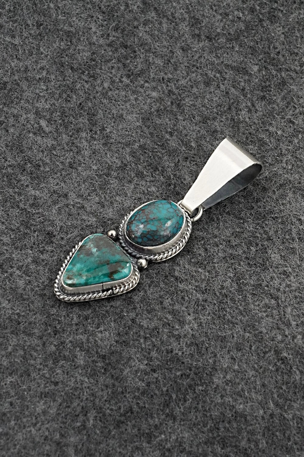 Turquoise & Sterling Silver Pendant - Eugene Gruber