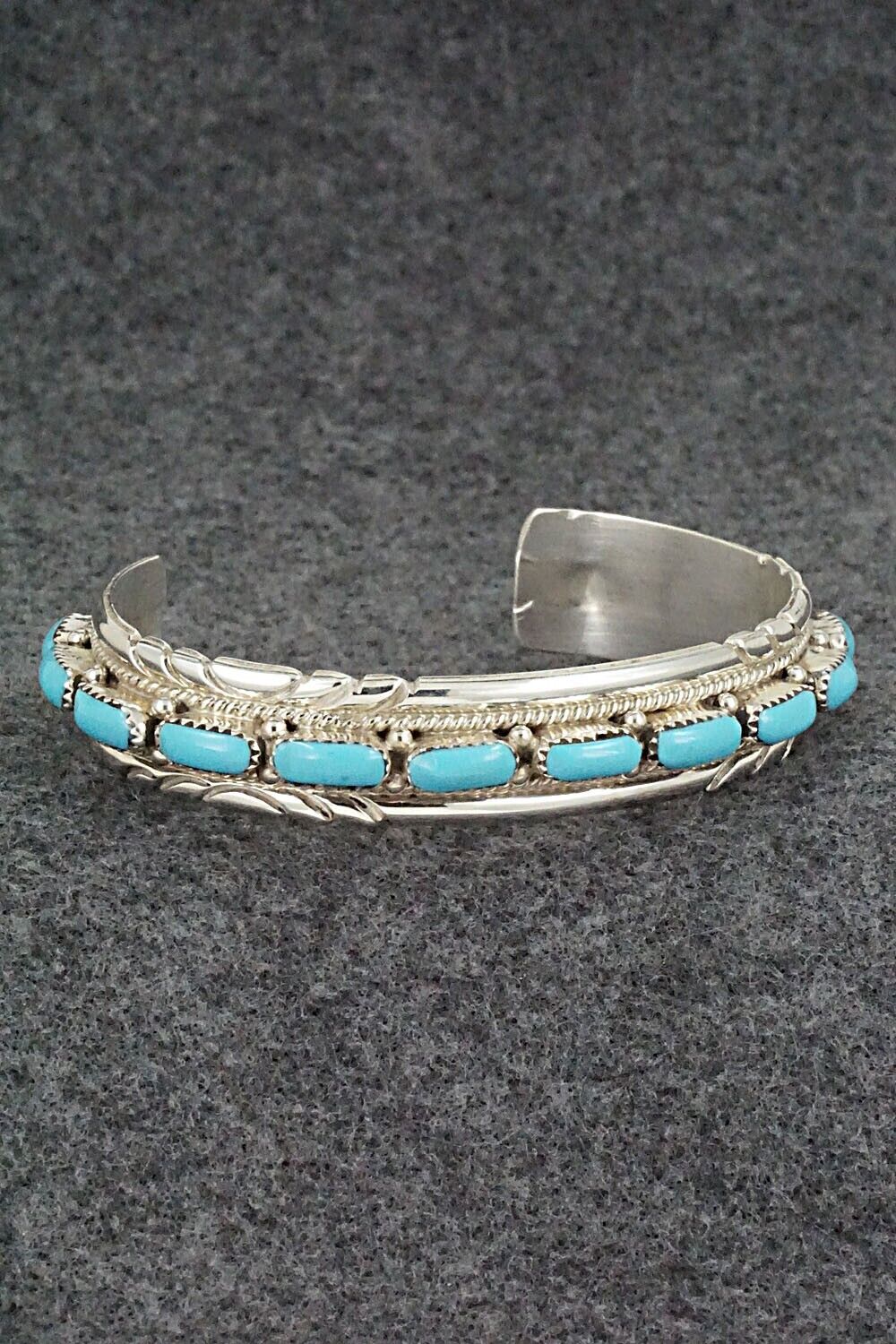 Turquoise & Sterling Silver Bracelet - Leland Kaamasee