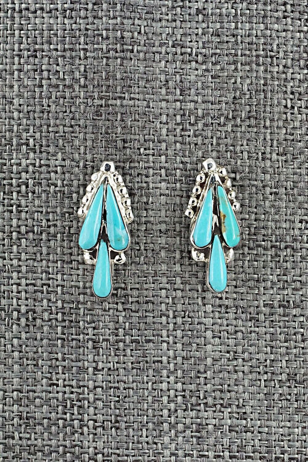 Turquoise & Sterling Silver Earrings - Vincent Hooee