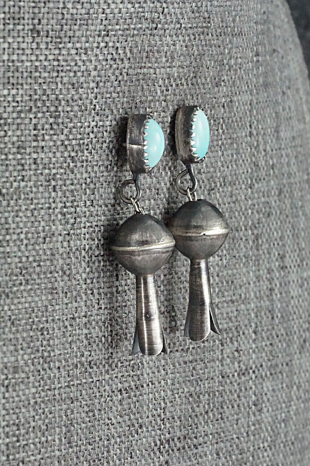 Turquoise & Sterling Silver Blossom Earrings - Shirley Lee