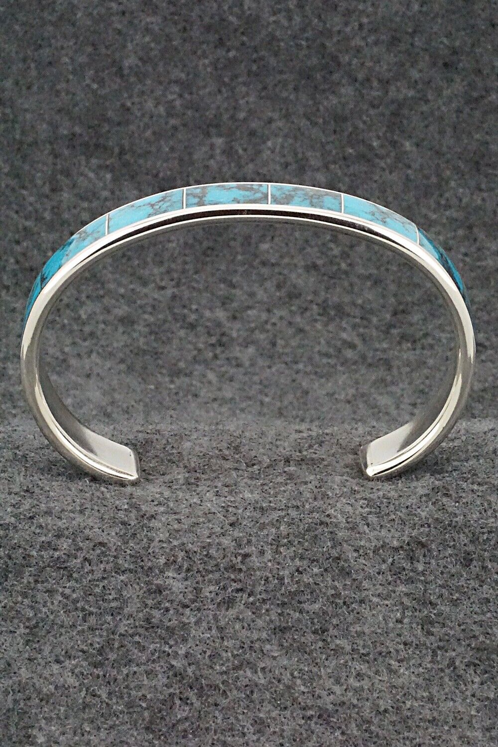 Turquoise & Sterling Silver Inlay Bracelet - Larry Loretto