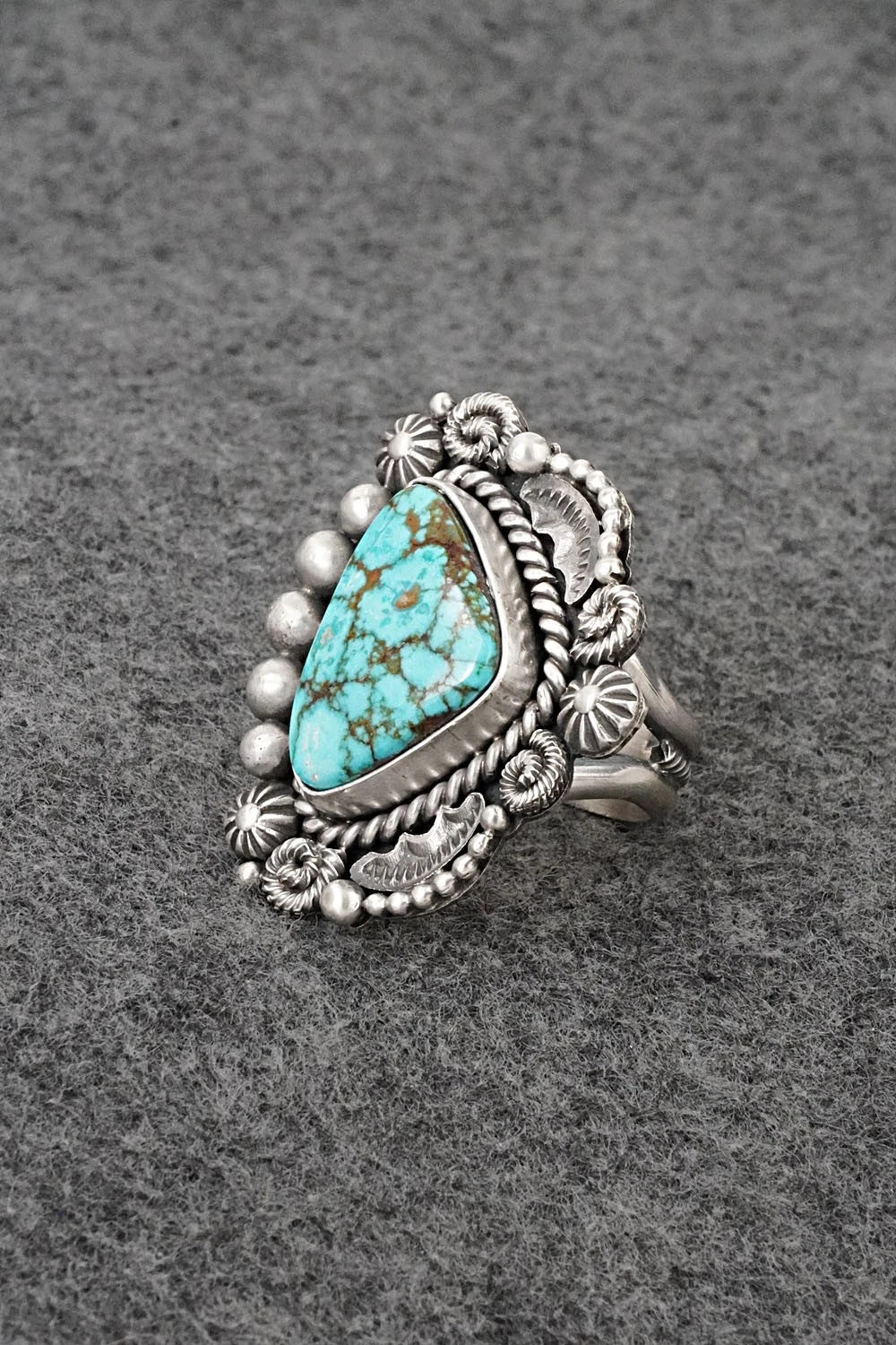 Turquoise & Sterling Silver Ring - Rosita Calladitto - Size 9