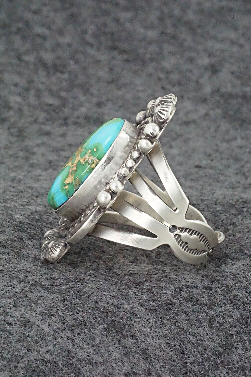 Turquoise & Sterling Silver Ring - Tom Lewis - Size 9.25