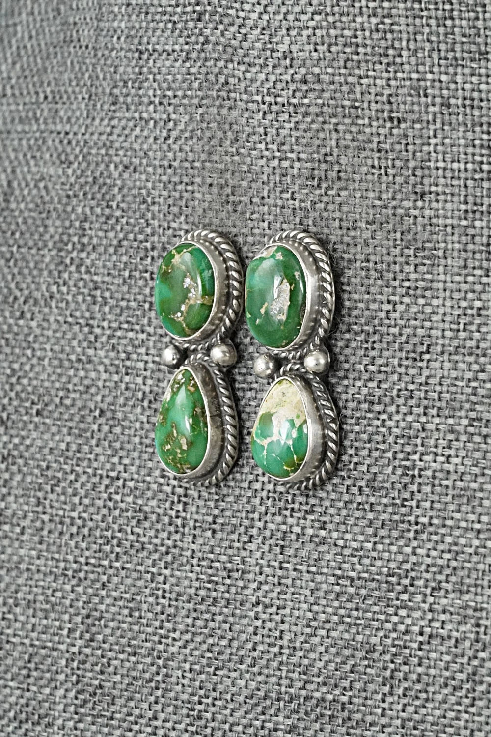 Turquoise & Sterling Silver Earrings - Eugene Gruber