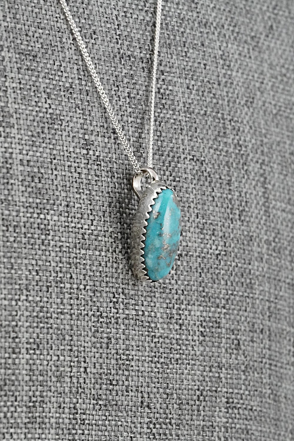 Turquoise & Sterling Silver Necklace and Earrings Set - Murray Hannaweeka