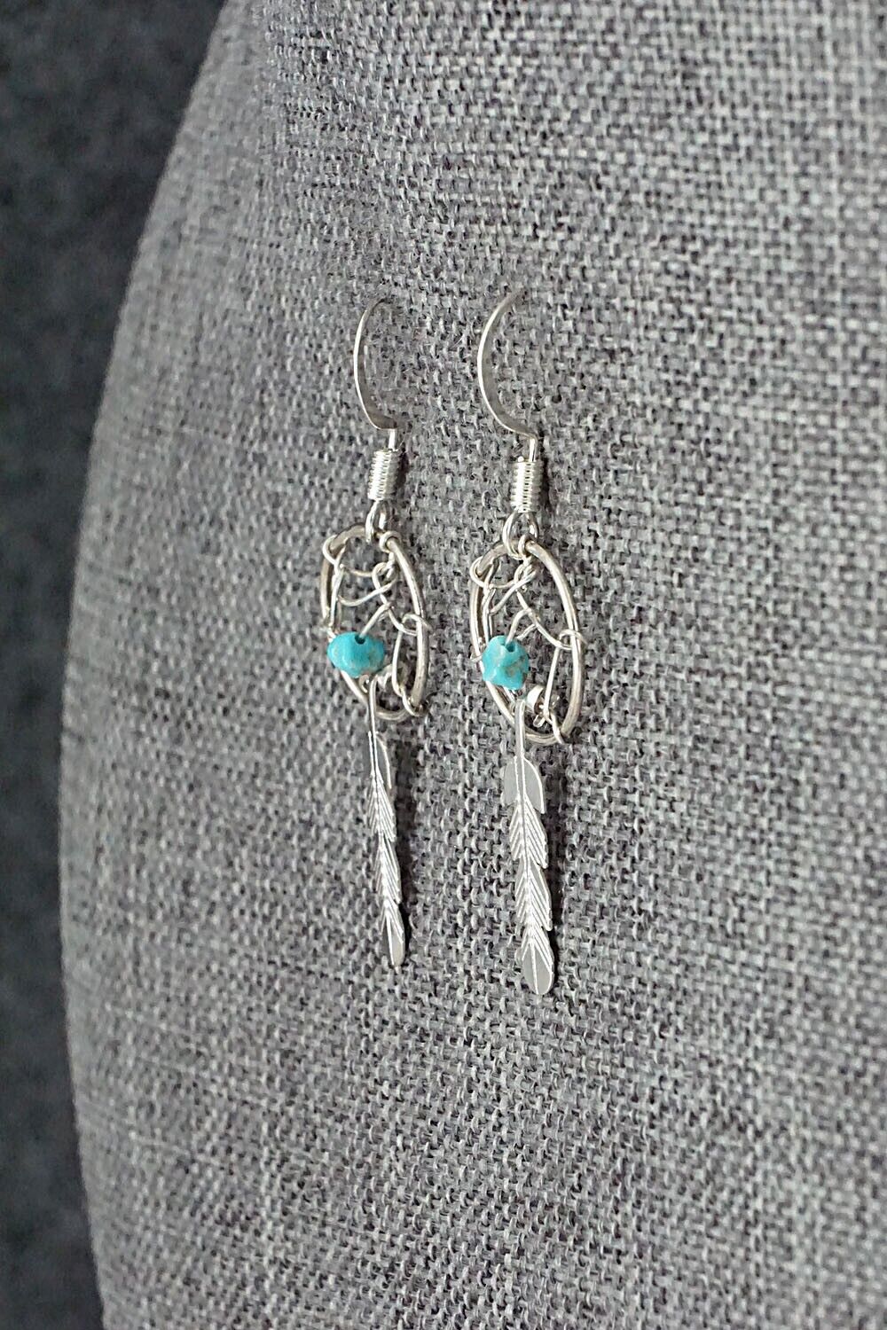 Turquoise & Sterling Silver Earrings - Helena Yazzie