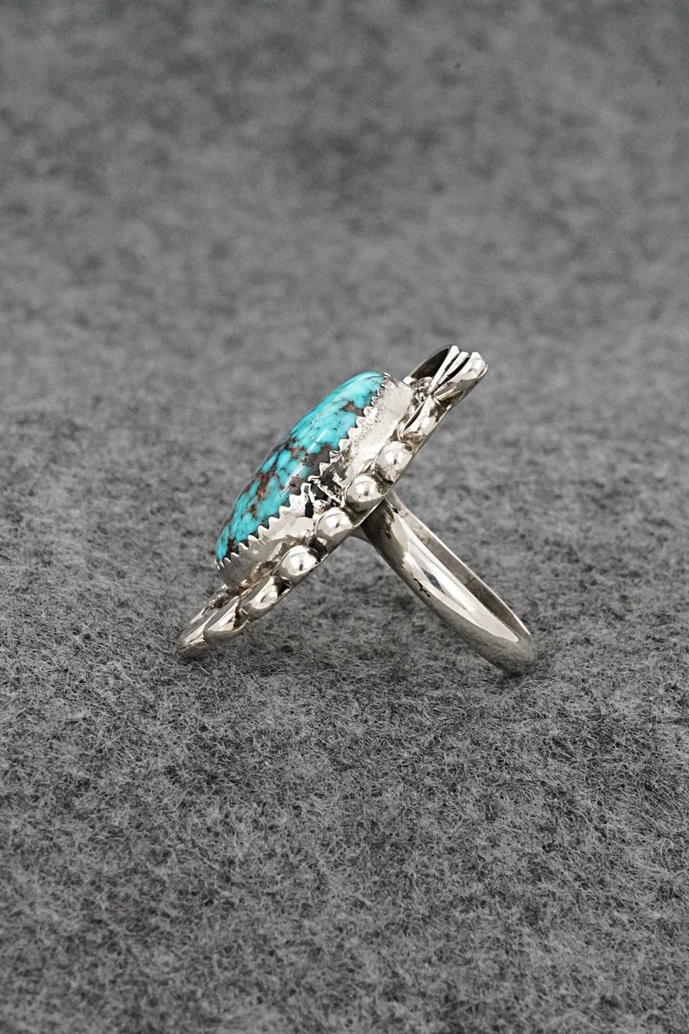 Turquoise & Sterling Silver Ring - Phil Nez - Size 7 Adj.