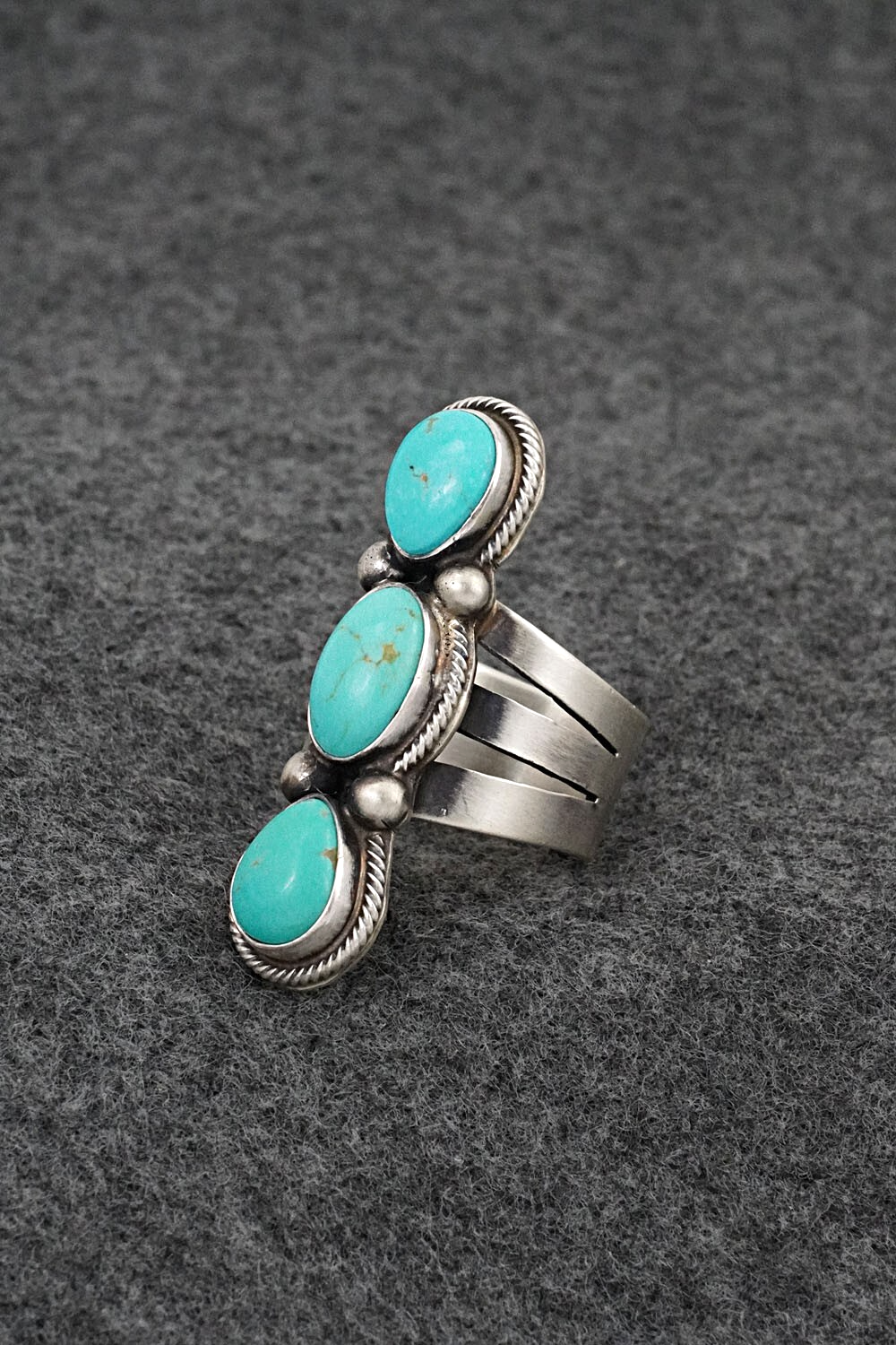 Turquoise & Sterling Silver Ring - Kathleen Livingston - Size 7.5