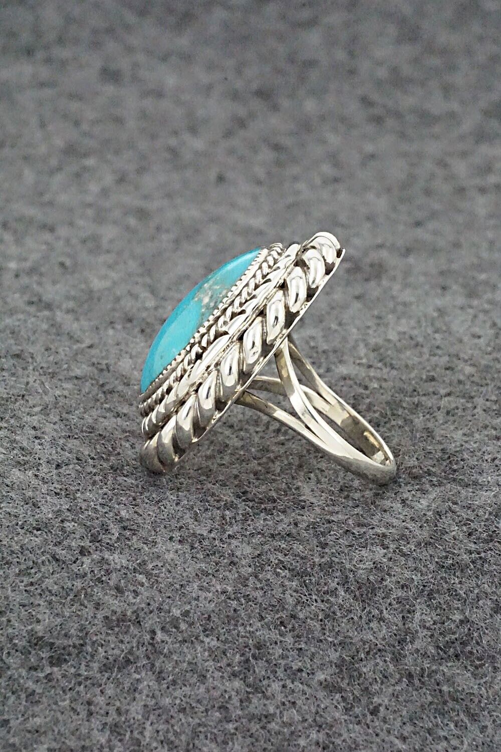 Turquoise & Sterling Silver Ring - Jerome Lee - Size 6.75
