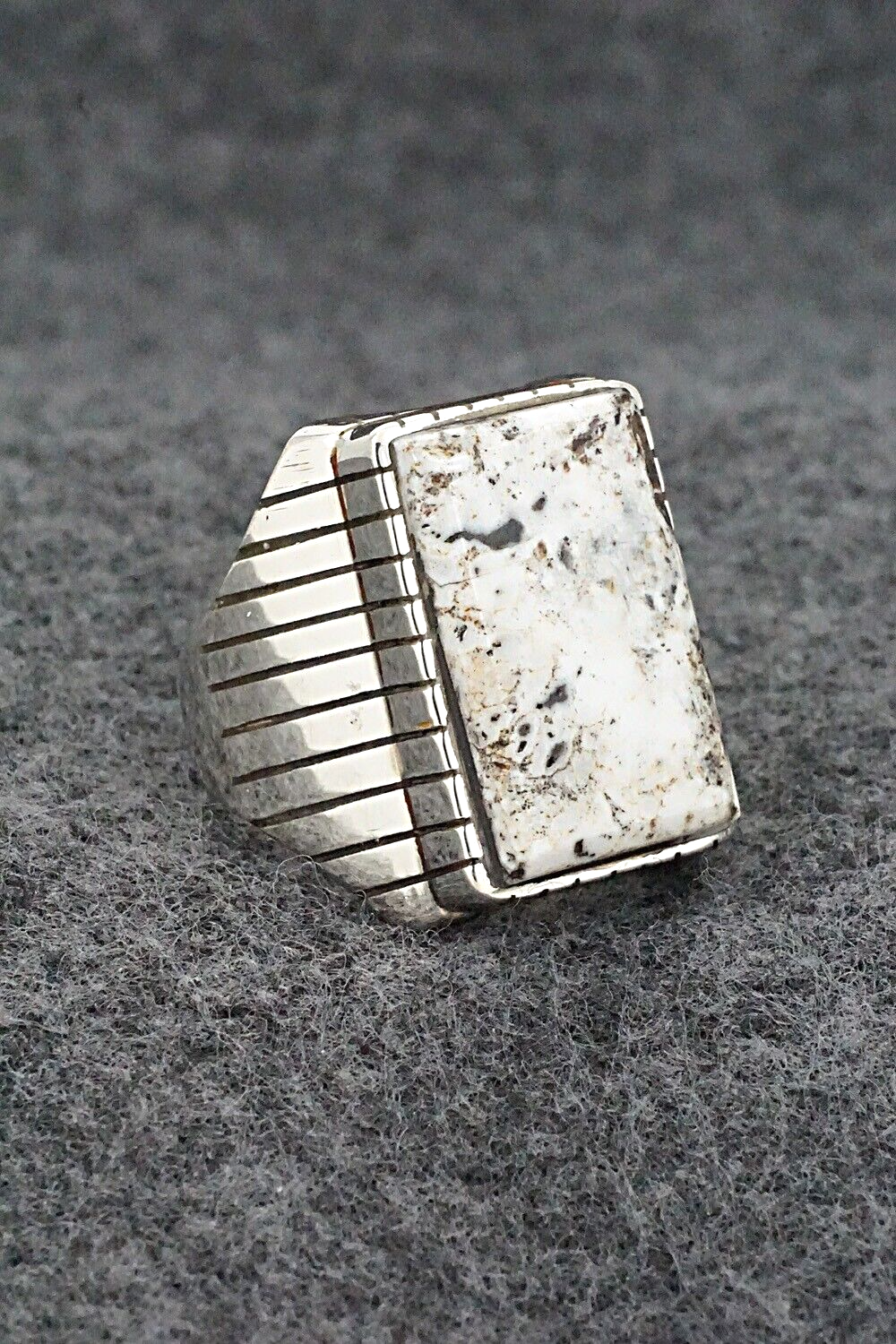 White Buffalo & Sterling Silver Ring - Trevor Jack - Size 9.5