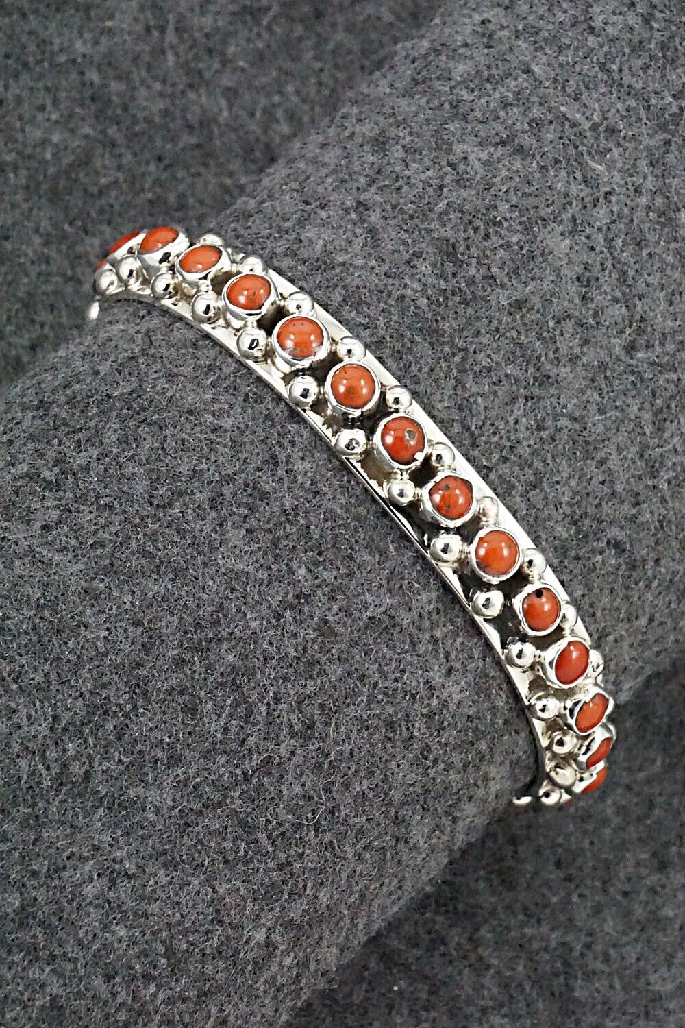 Coral & Sterling Silver Bracelet - Darlene Begay