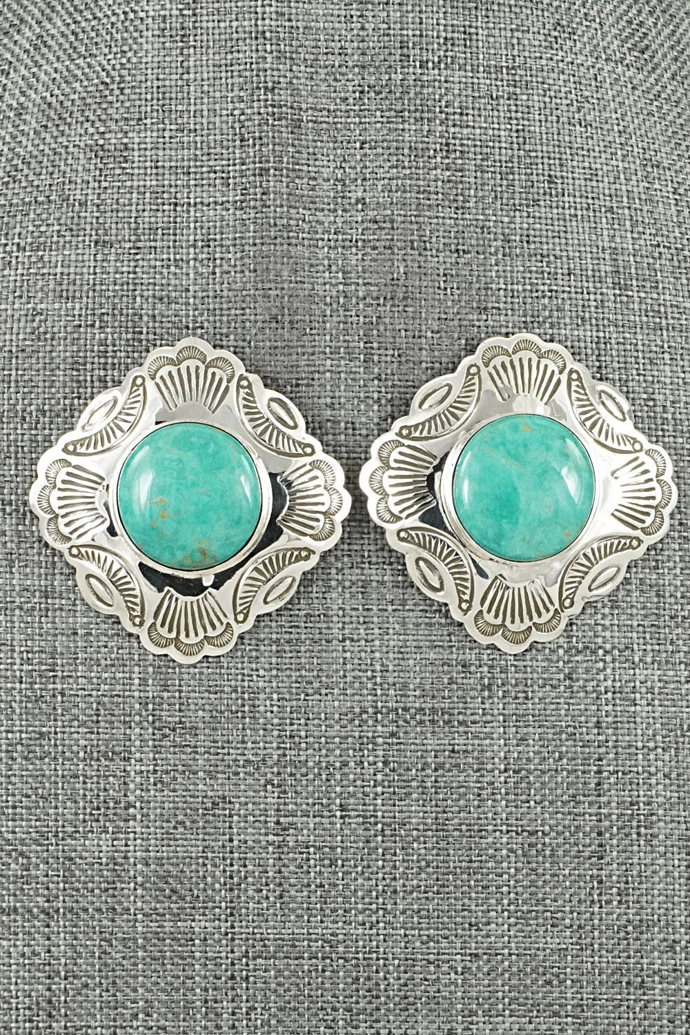 Turquoise & Sterling Silver Earrings - Arnold Blackgoat