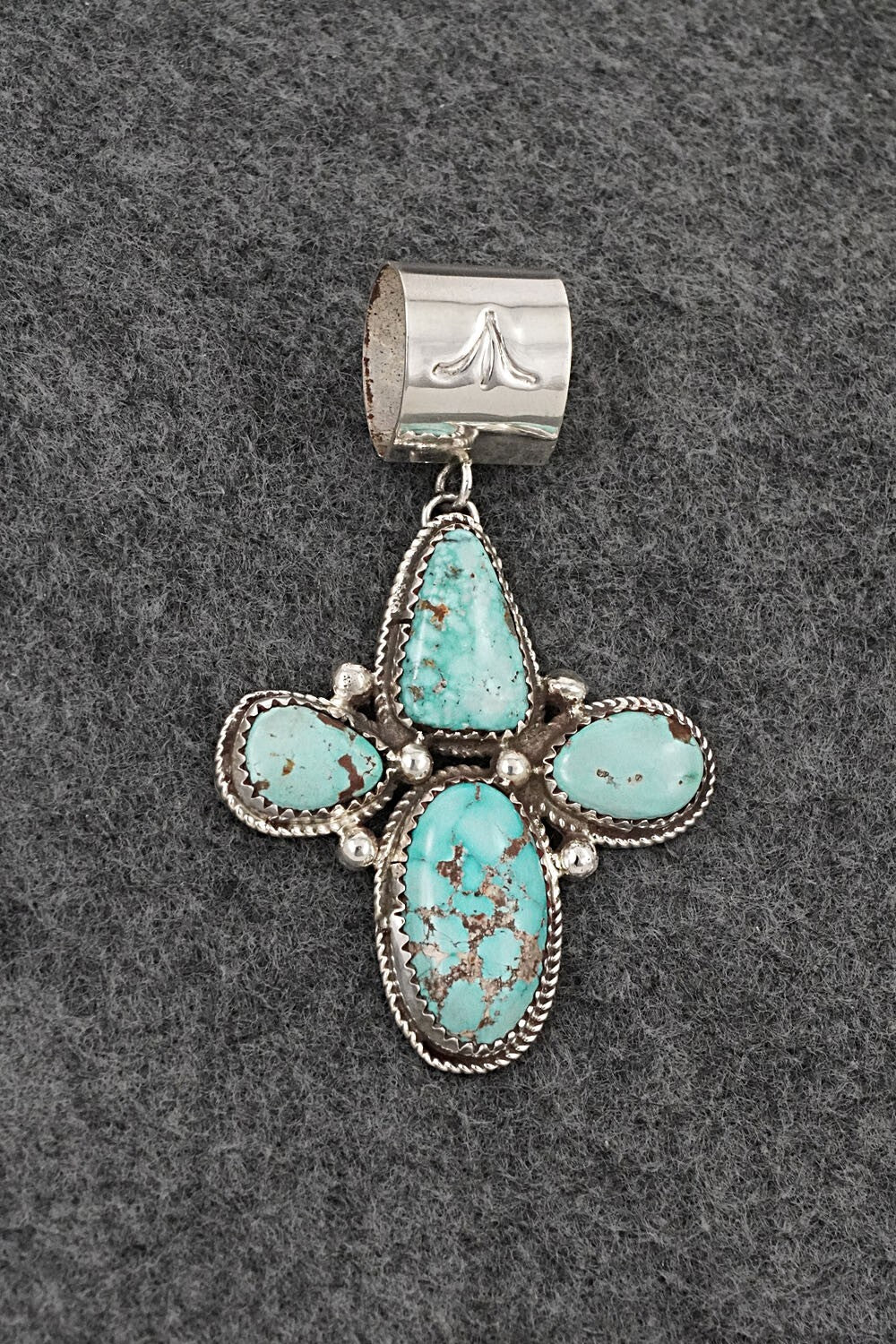 Turquoise & Sterling Silver Pendant - Ernest Hawthorne