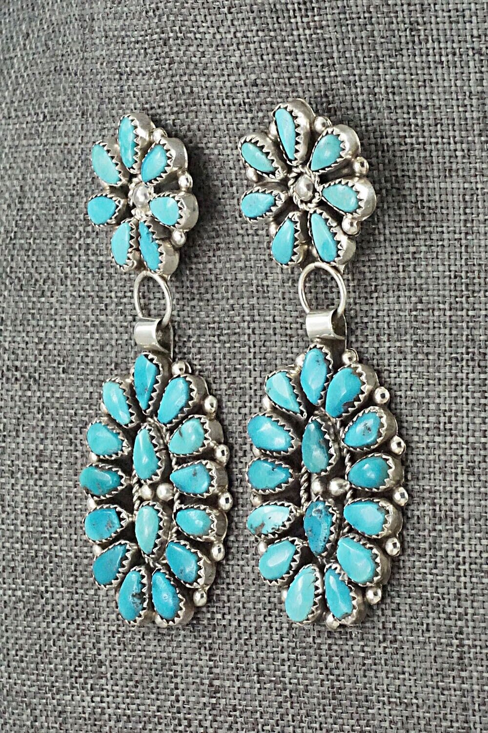 Turquoise & Sterling Silver Earrings - Eunise Wilson