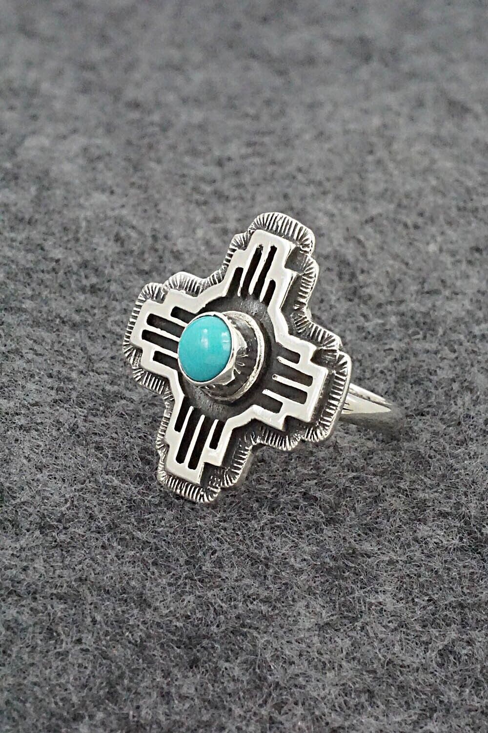 Turquoise and Sterling Silver Ring - Hiram Largo - Size 7