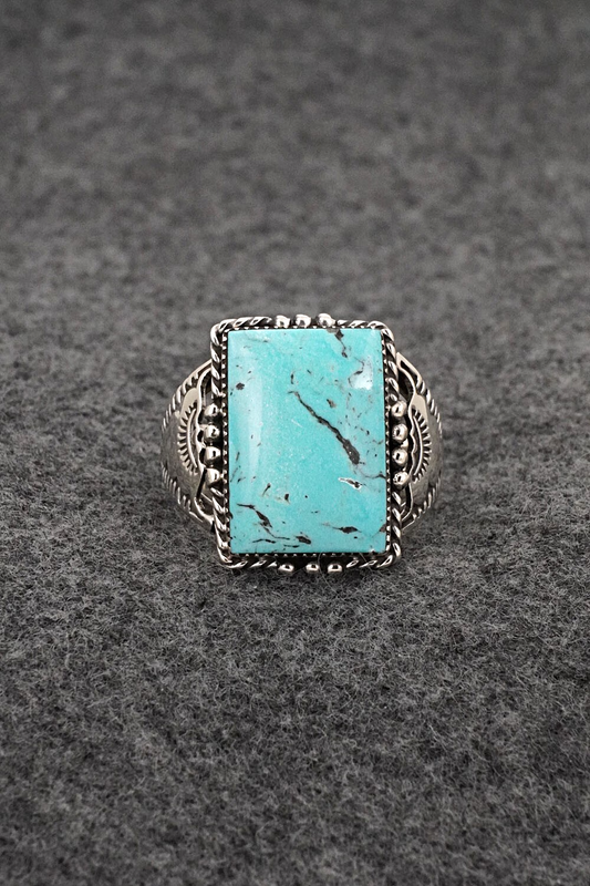 Turquoise & Sterling Silver Ring - Gregg Yazzie - Size 10