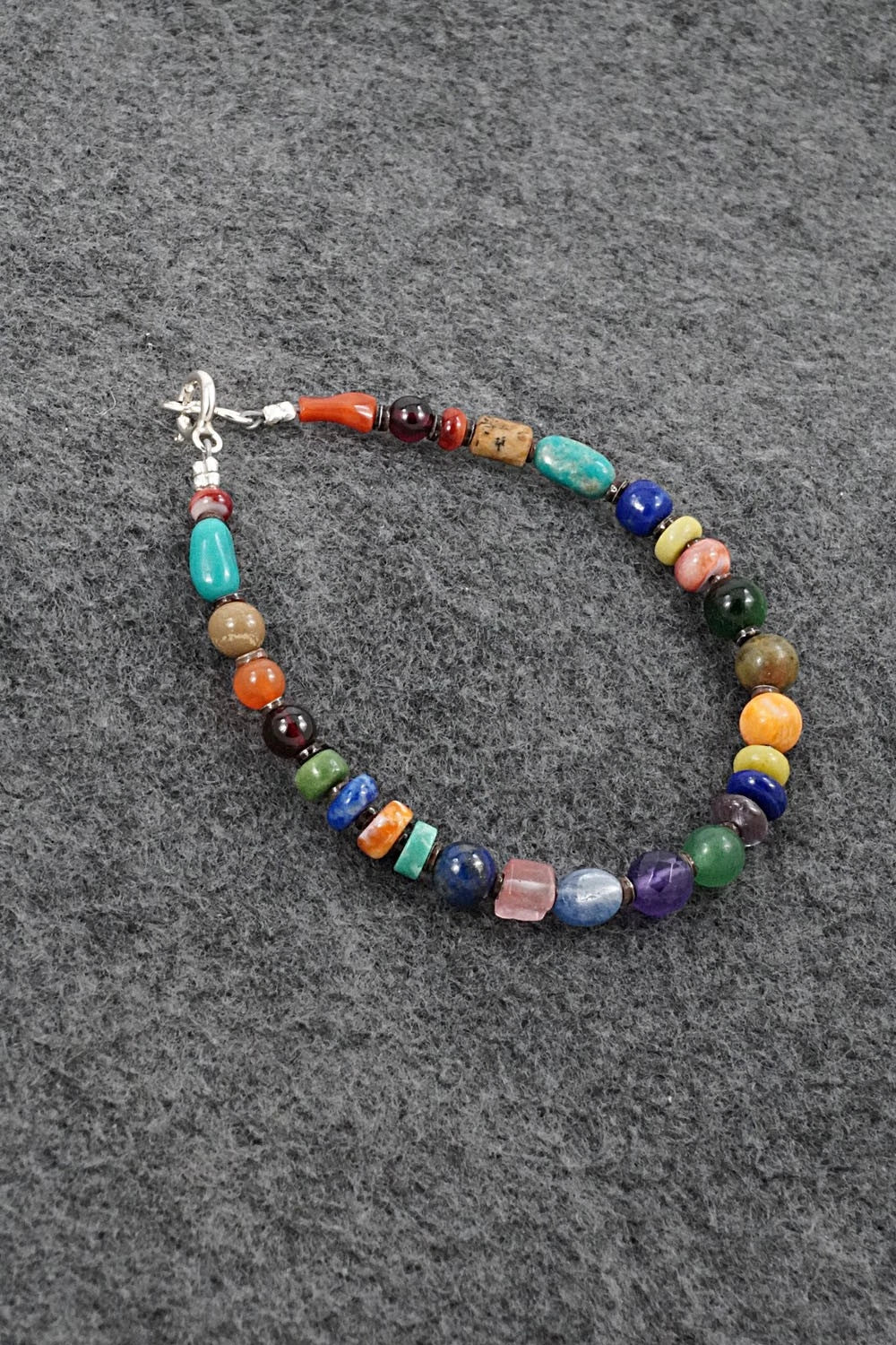 Multi-Stone & Sterling Silver Bracelet - Helen Tsosie