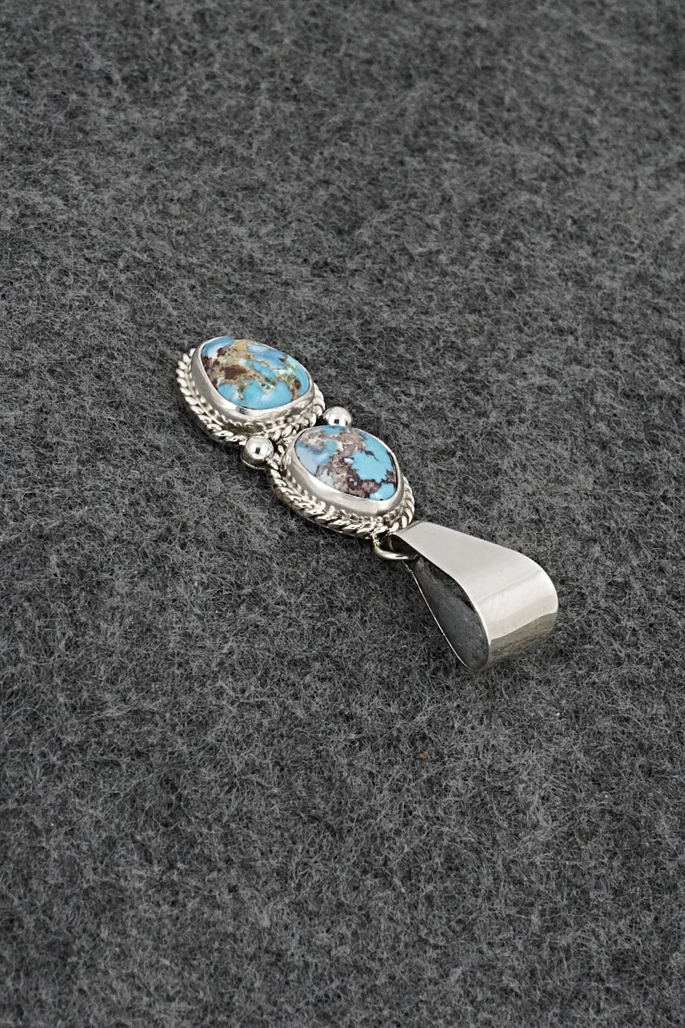 Turquoise & Sterling Silver Pendant - Eugene Gruber