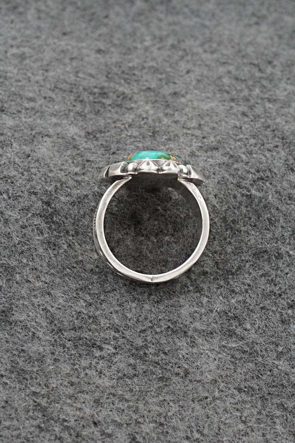 Turquoise & Sterling Silver Ring - Samuel Yellowhair - Size 8