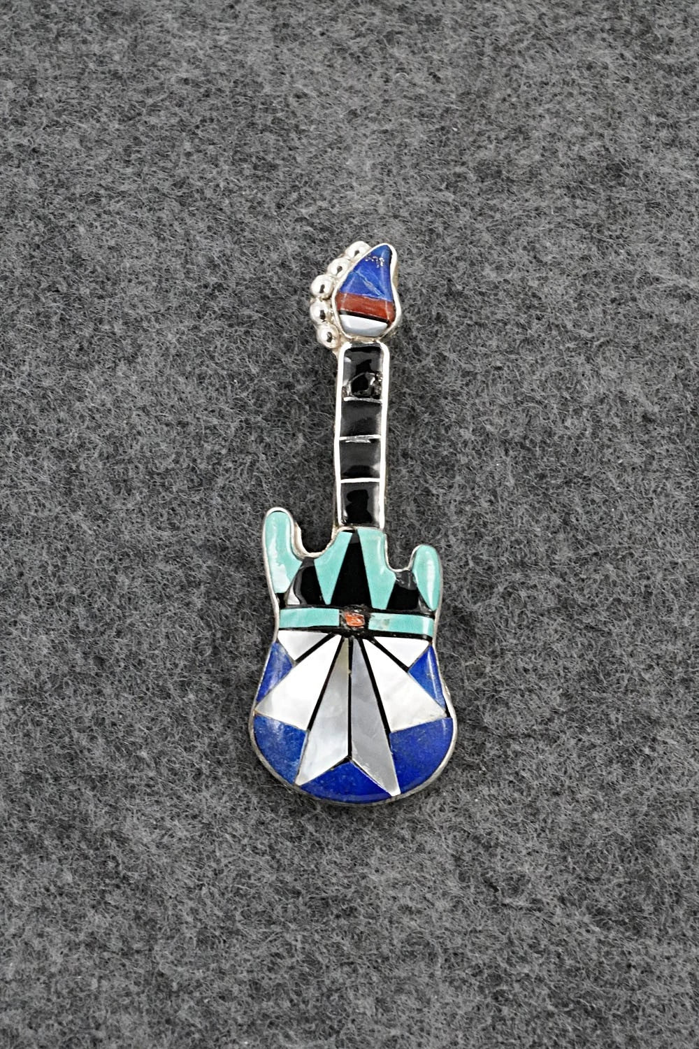 Multi-Stone & Sterling Silver Pendant/Pin - Ola Eriacho