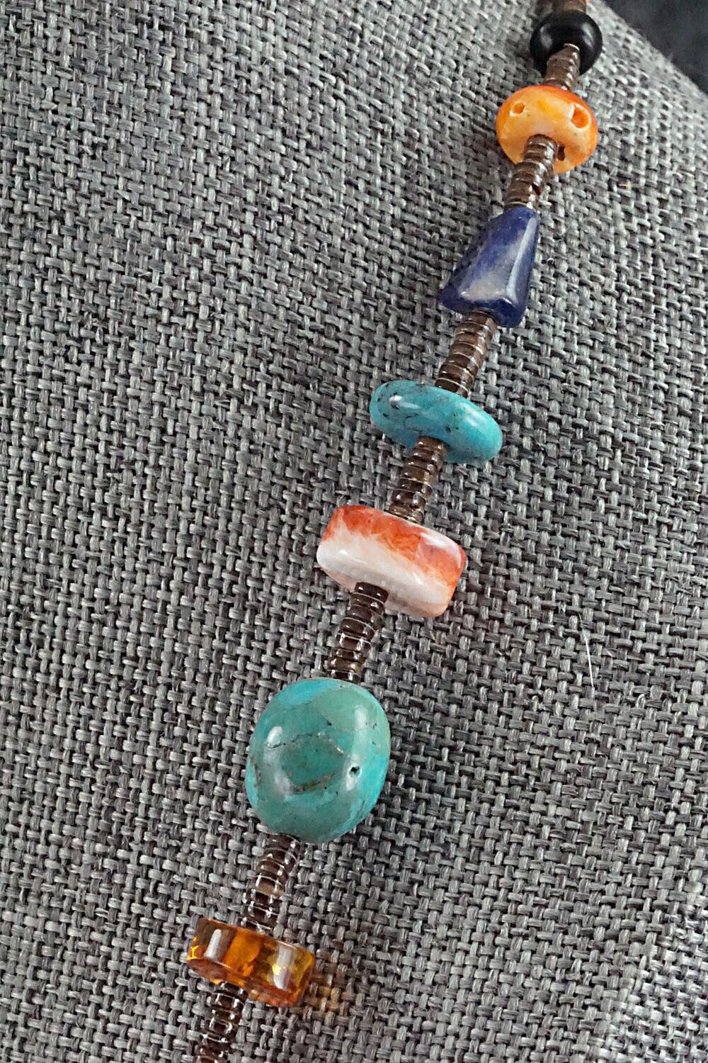 Multi Stone and Sterling Silver Necklace - Helen Tsosie