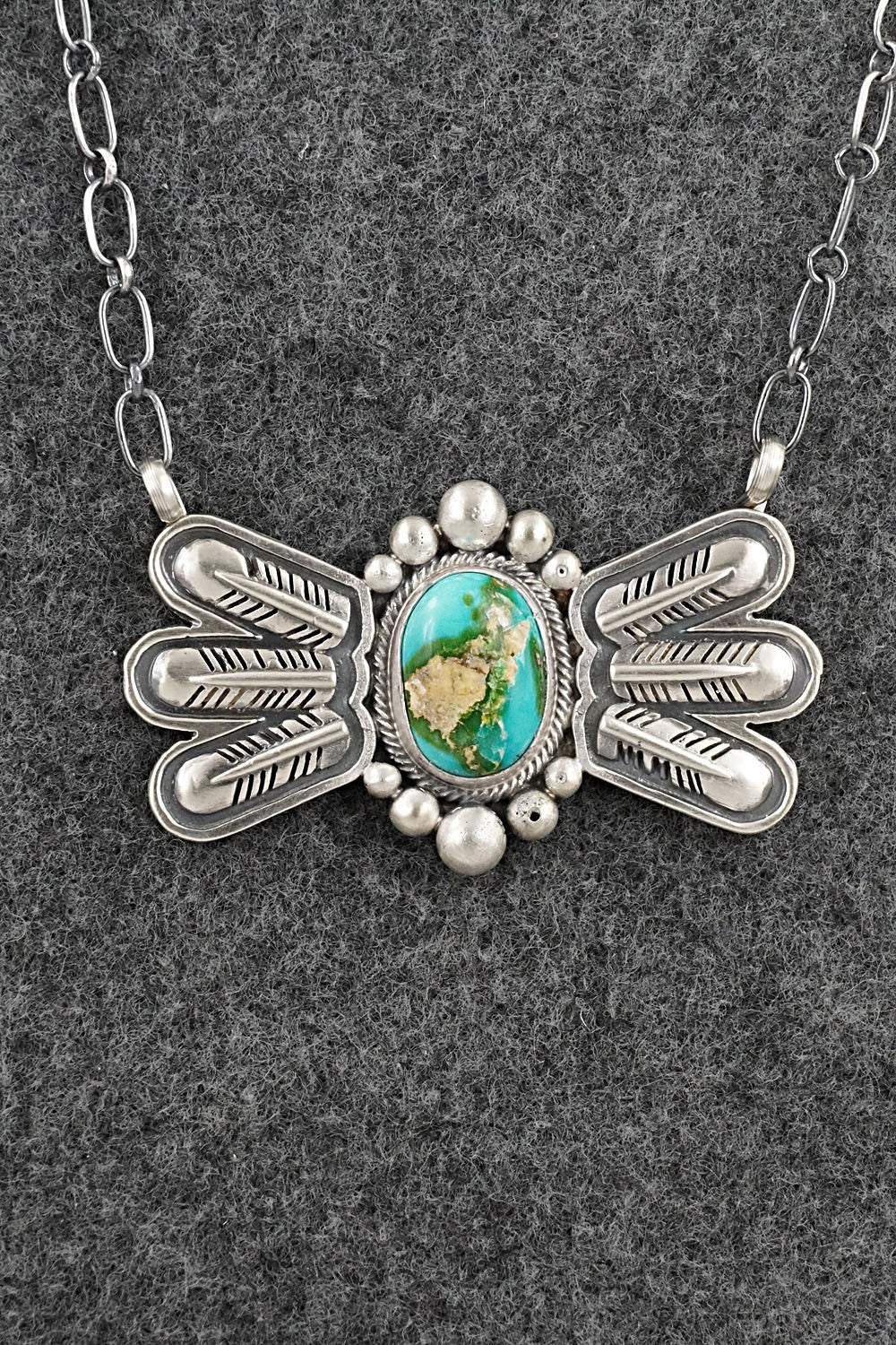 Turquoise & Sterling Silver Necklace - Verley Betone