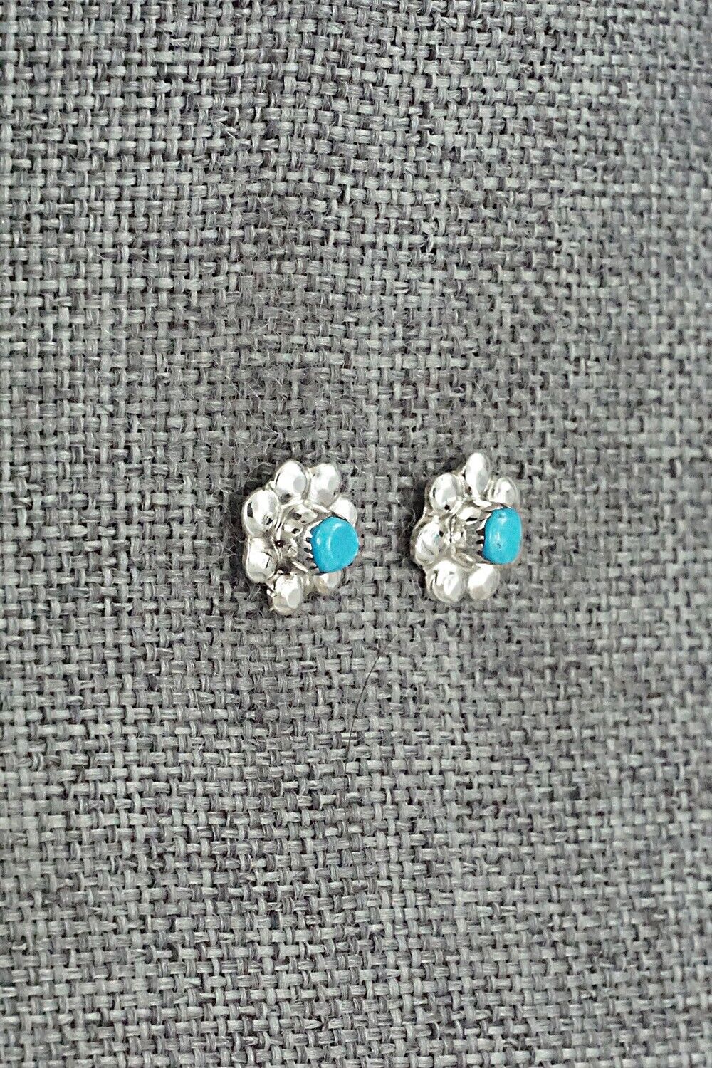 Turquoise & Sterling Silver Earrings - Ronald Yatsattie