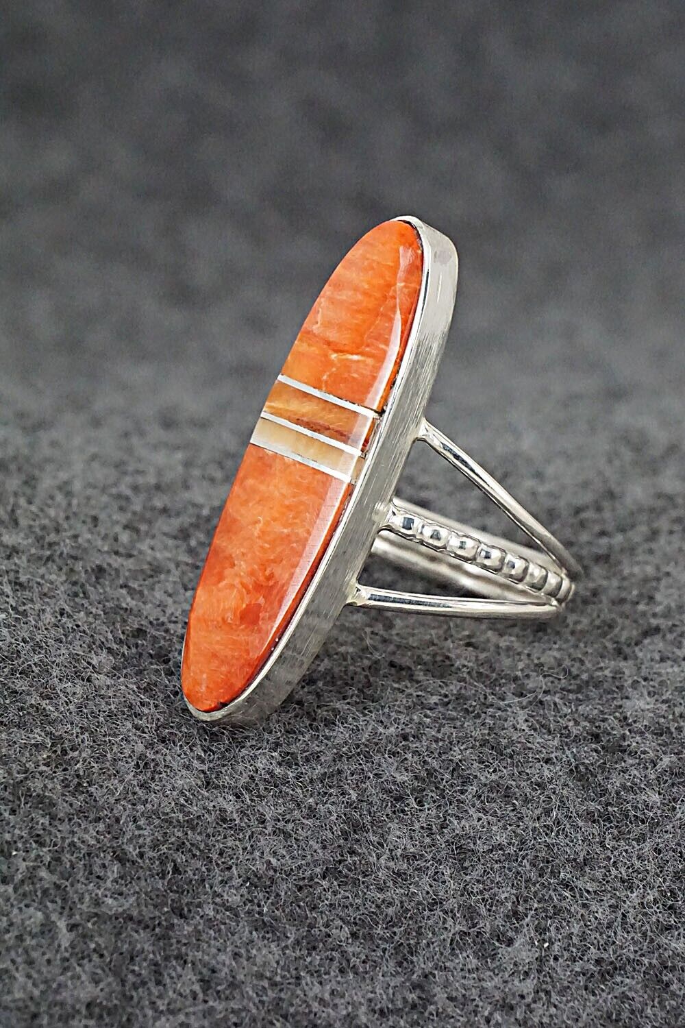 Spiny Oyster & Sterling Silver Ring - Harold Smith - Size 9
