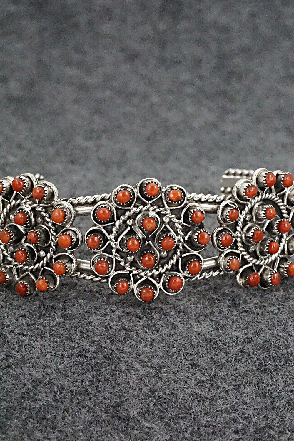 Coral & Sterling Silver Bracelet - Wayne Johnson