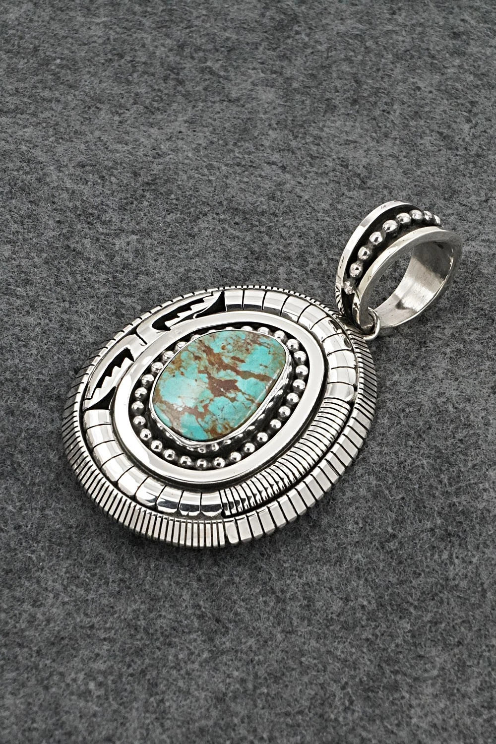 Turquoise and Sterling Silver Pendant - Jonathan Nez