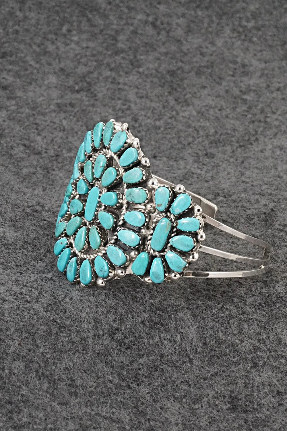 Turquoise & Sterling Silver Bracelet - Griffin & Vangie Tsabetsaye