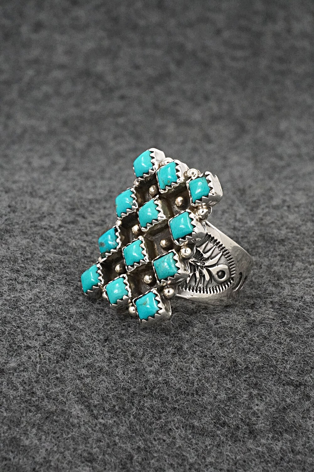Turquoise & Sterling Silver Ring - Verley Betone - Size 7.5