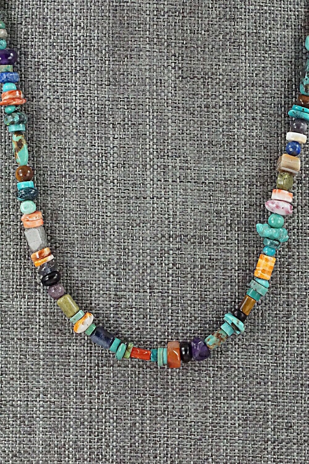 Multi Stone and Sterling Silver Necklace - Helen Tsosie