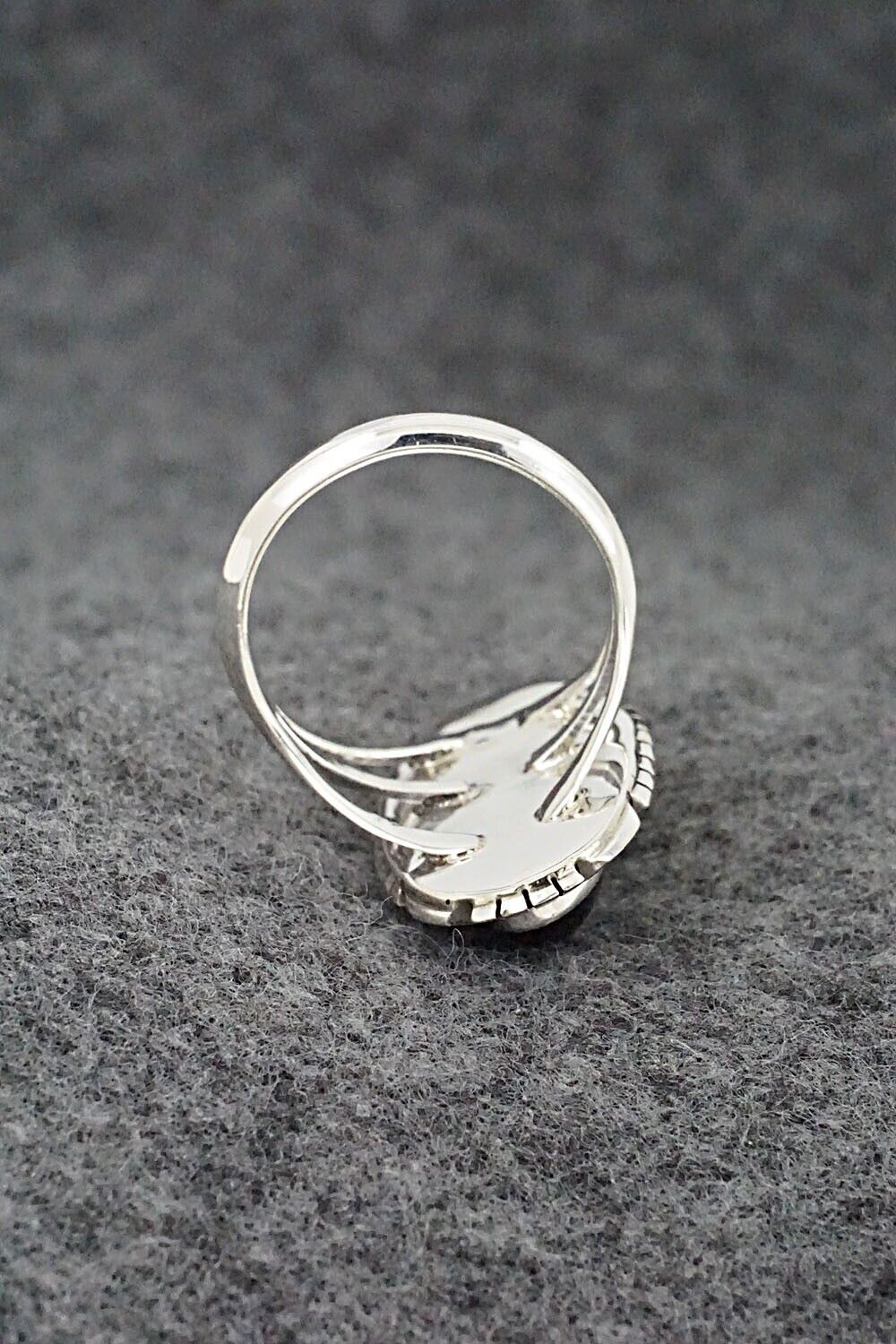 Onyx & Sterling Silver Ring - Amos Begay - Size 7.5