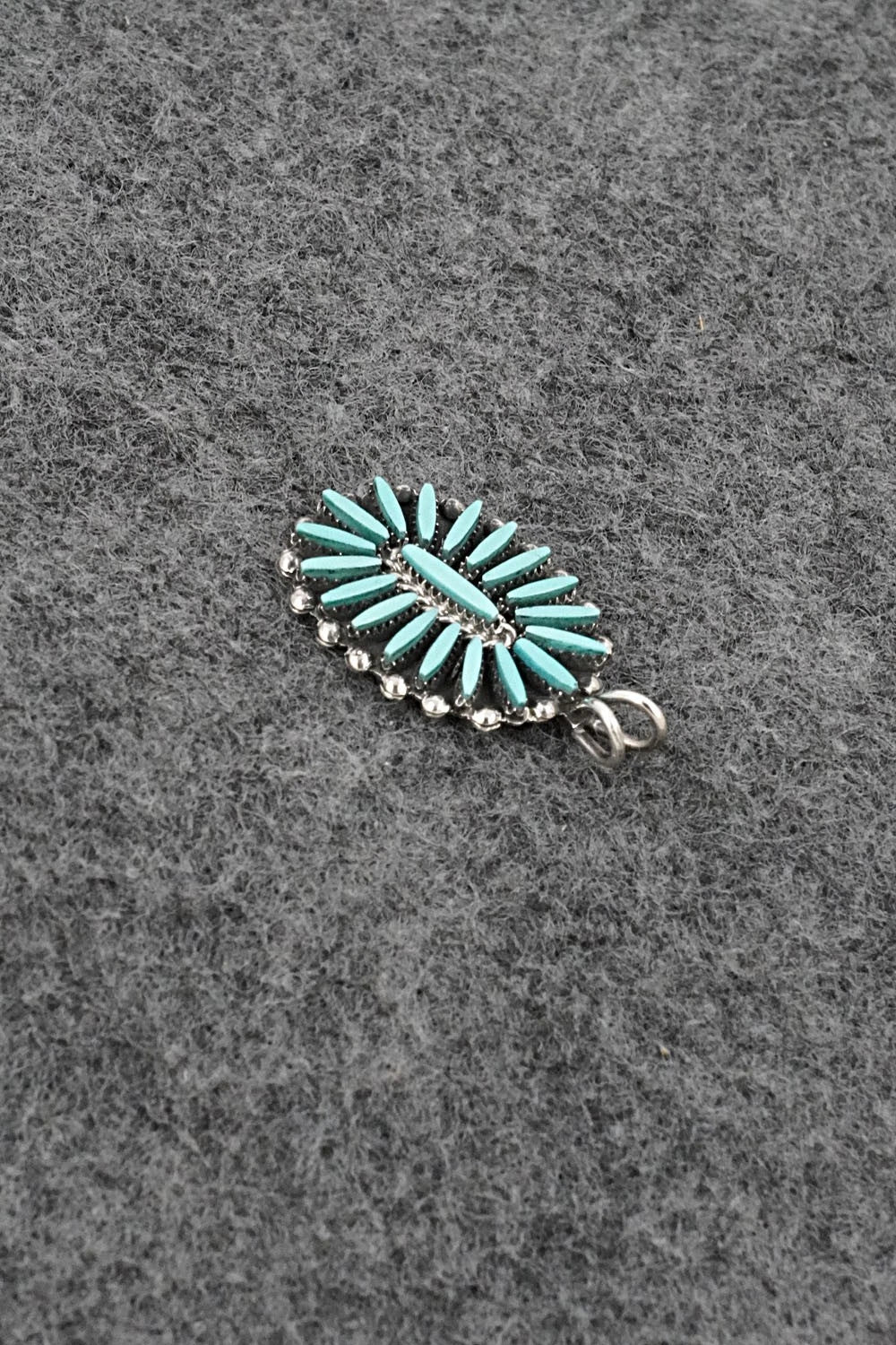 Turquoise & Sterling Silver Pendant - Fritzon Owaleon