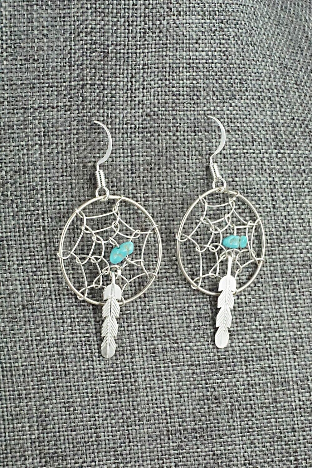 Turquoise & Sterling Silver Earrings - Helena Yazzie