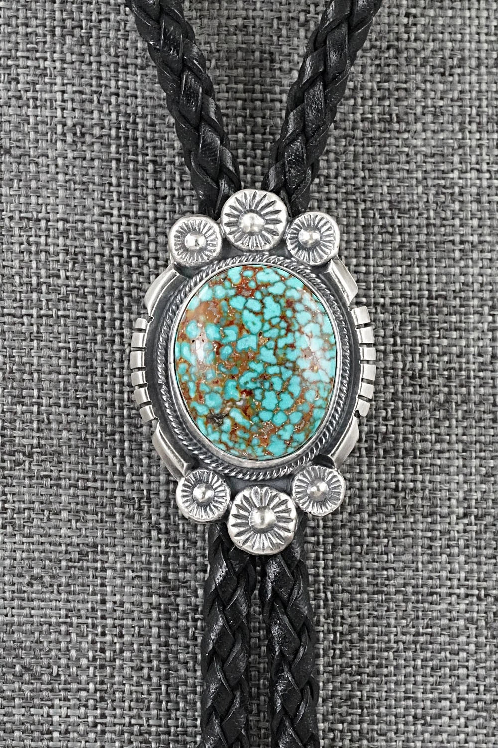 Turquoise & Sterling Silver Bolo Tie - Bob Becenti