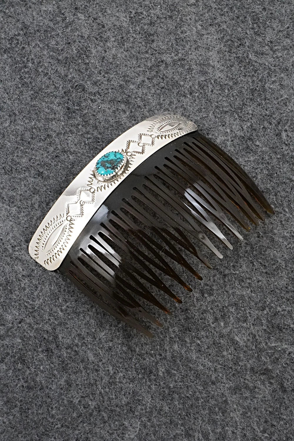 Turquoise & Sterling Silver Hair Combs - Joann Silver