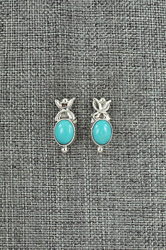 Turquoise & Sterling Silver Earrings - Annette Chiquito