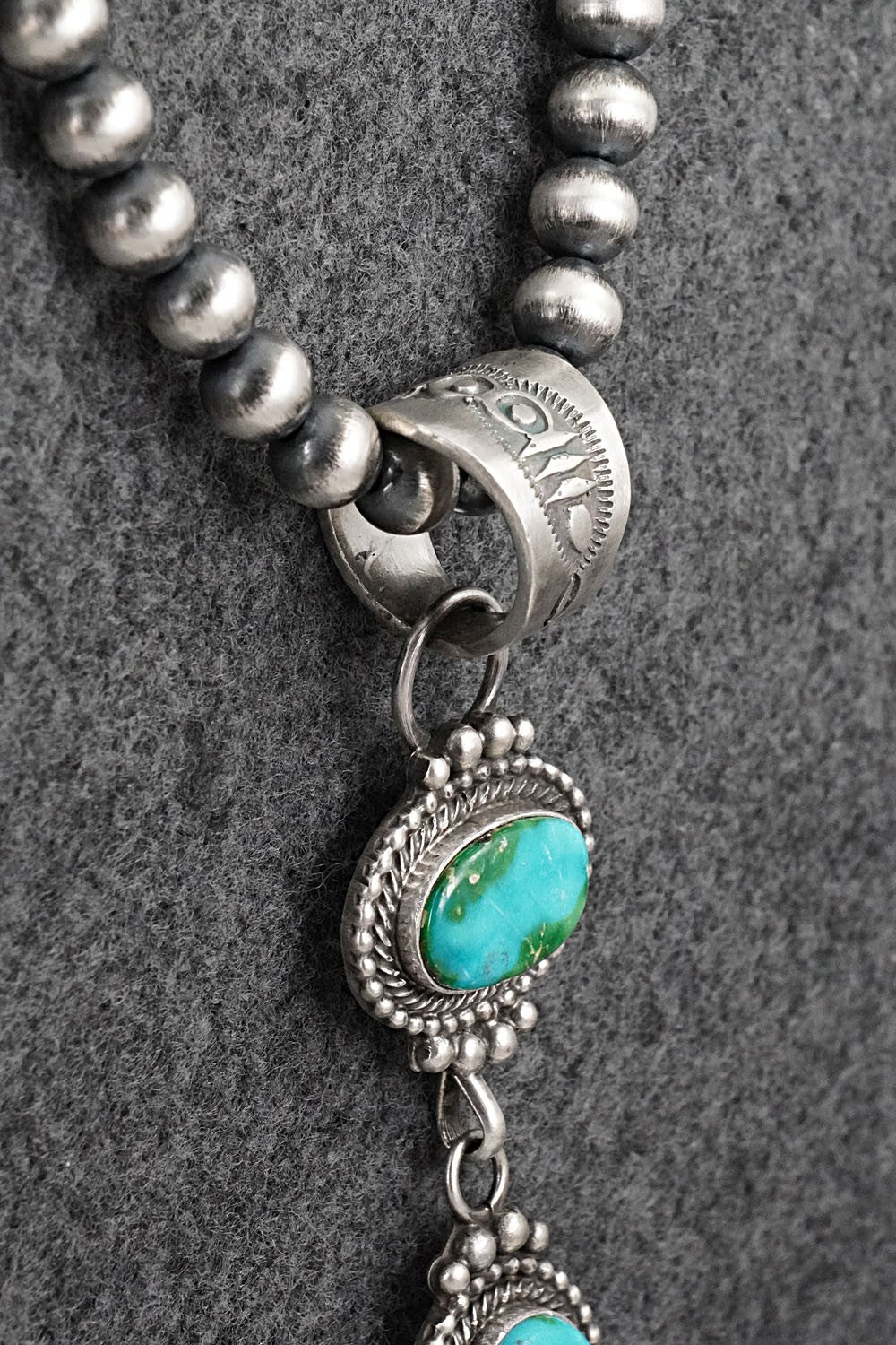 Turquoise & Sterling Silver Necklace - Tom Lewis