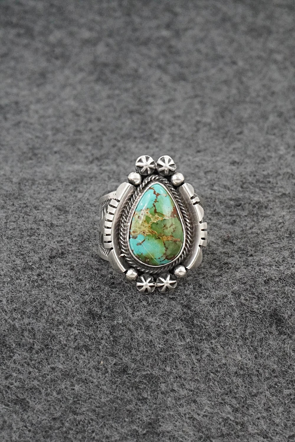 Turquoise & Sterling Silver Ring - Samuel Yellowhair - Size 7