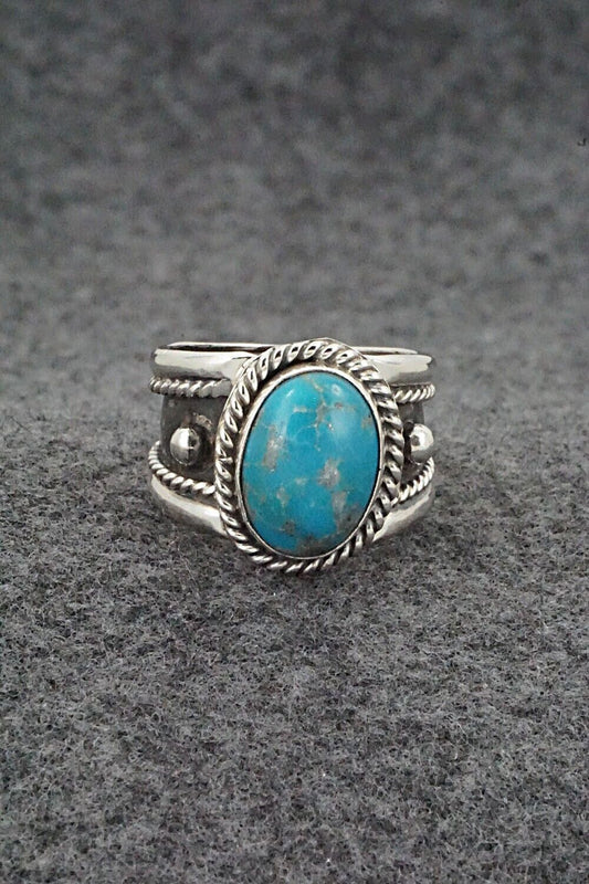 Turquoise & Sterling Silver Ring - Thomas Yazzie - Size 8