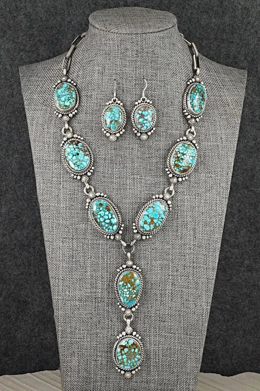 Turquoise & Sterling Silver Necklace and Earrings Set - Rosita Calladitto