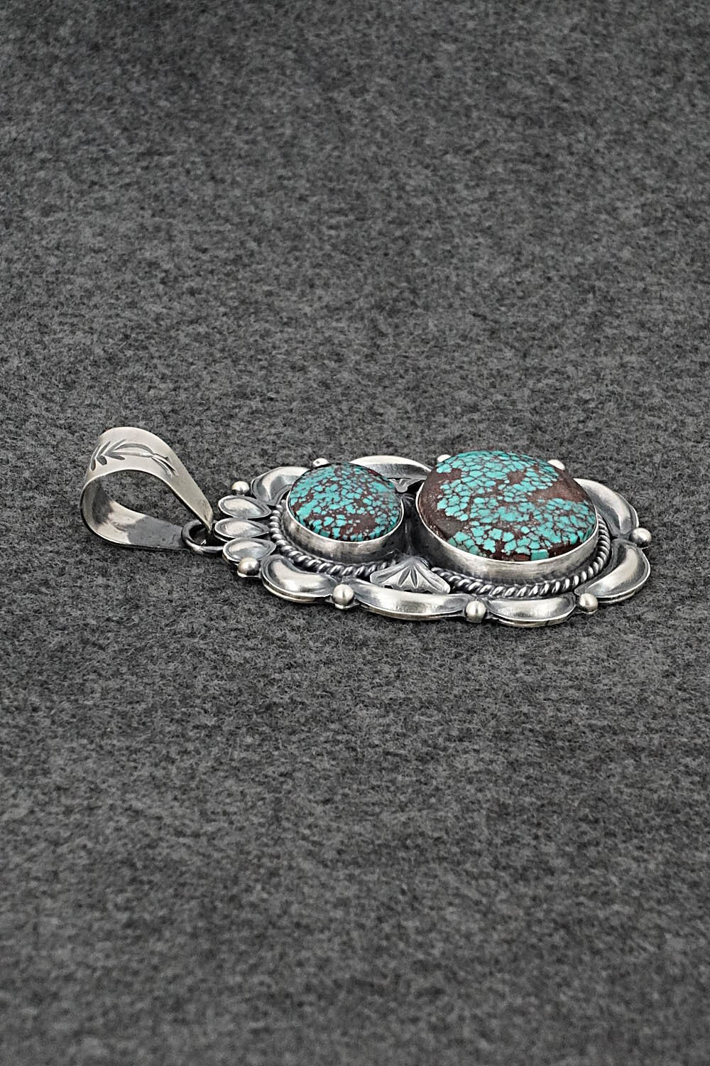 Turquoise & Sterling Silver Pendant - Raymond Delgarito