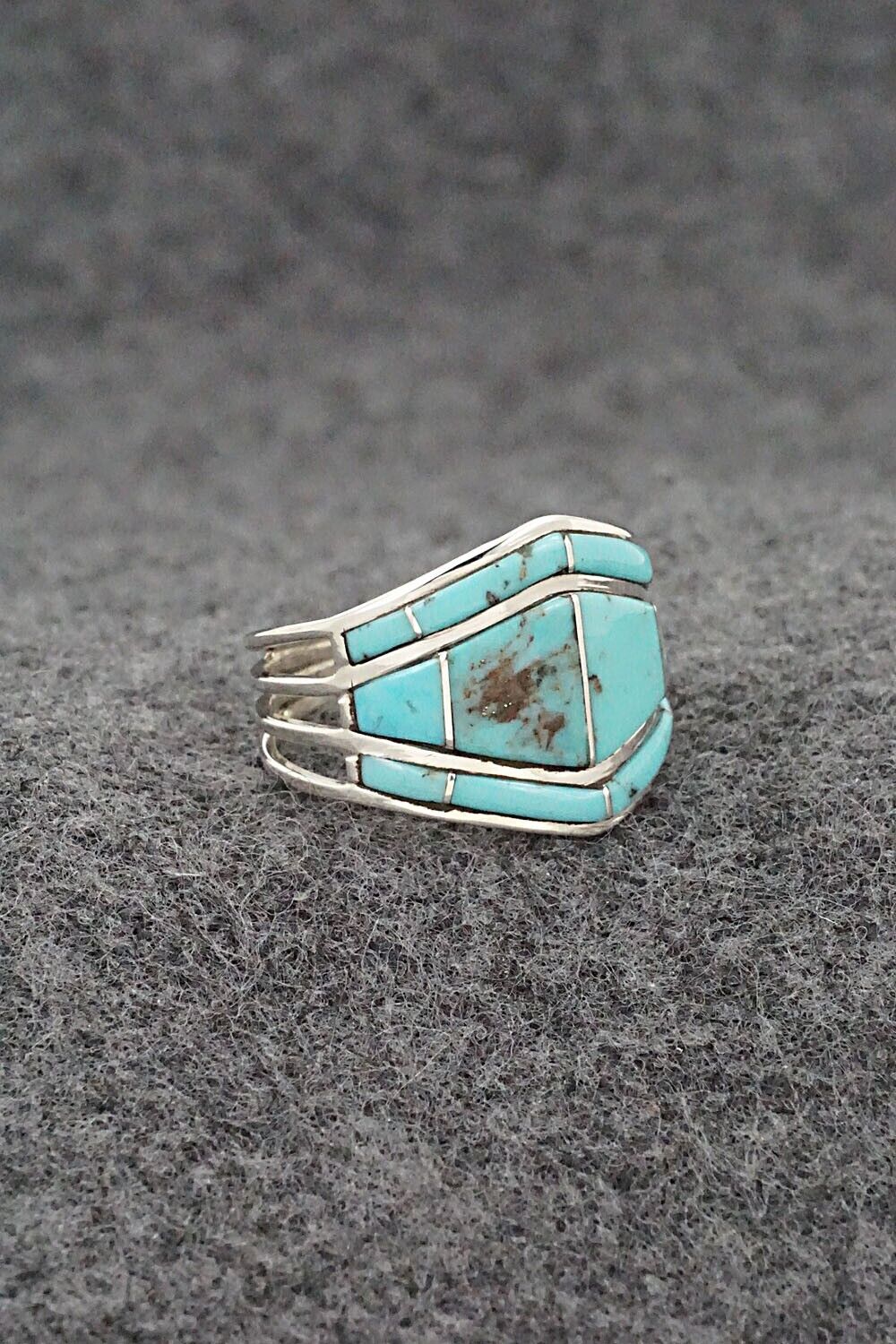 Turquoise & Sterling Silver Ring - Andrew Enrico - Size 9
