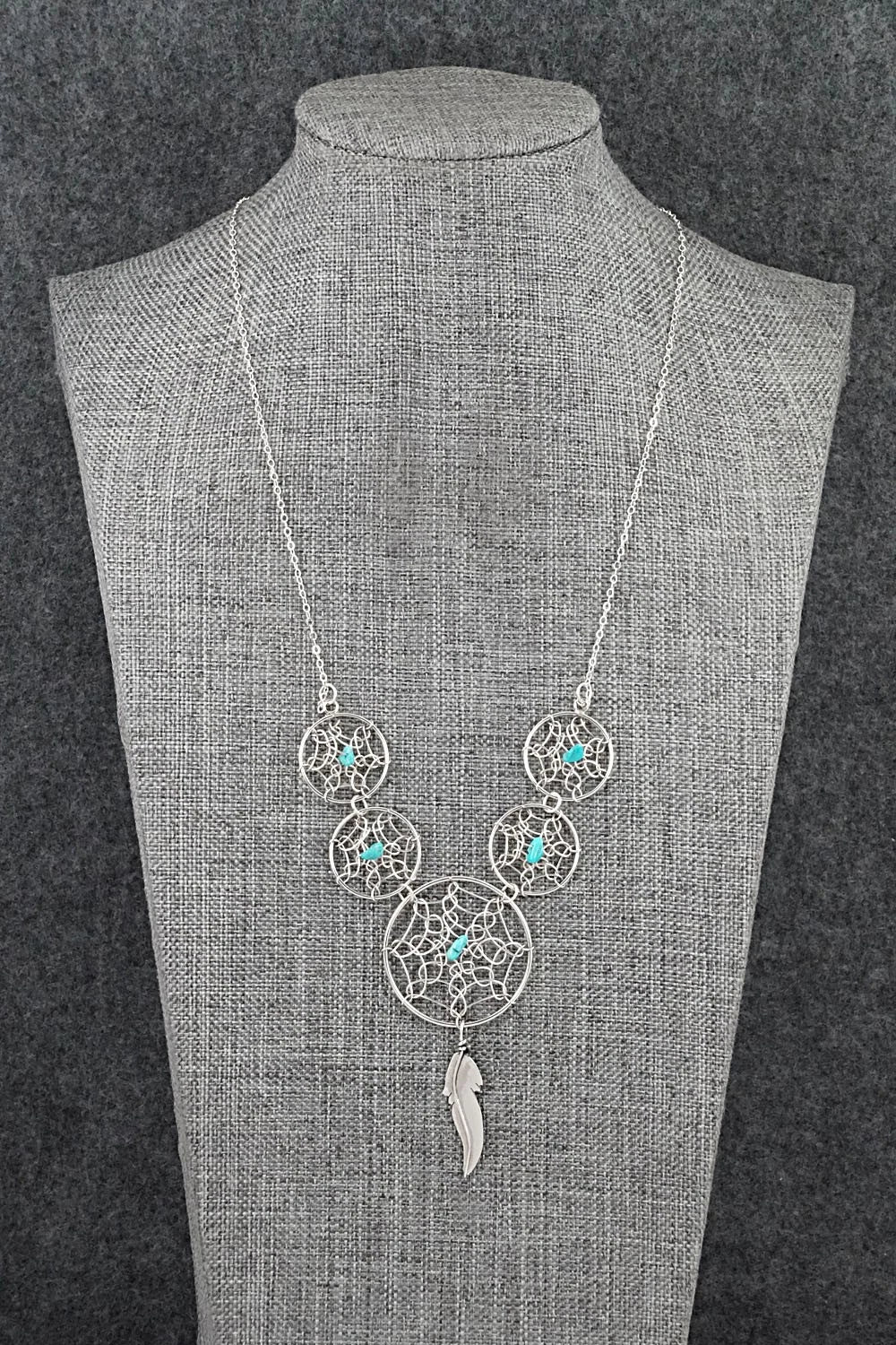 Turquoise & Sterling Silver Necklace - Lorenzo Arviso